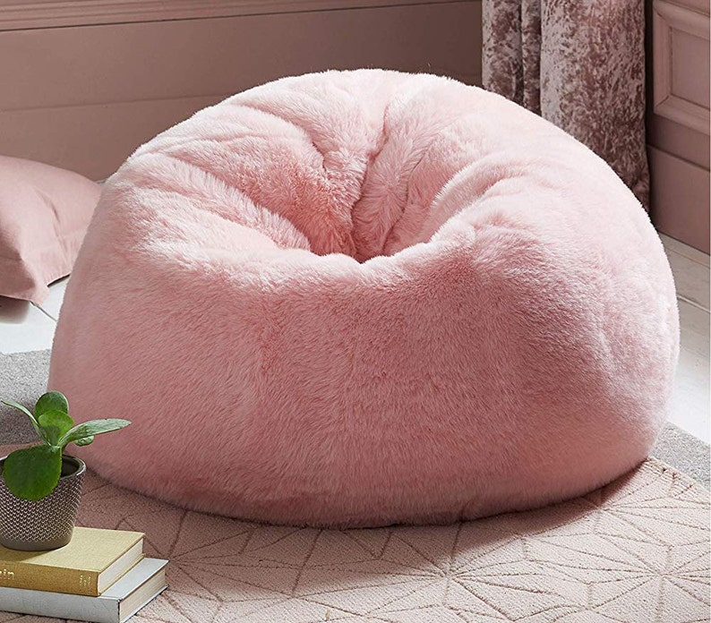 Luxury XXXL Bean Bag Pink Soft Fur for AdultsBean Bag Cover Etsy