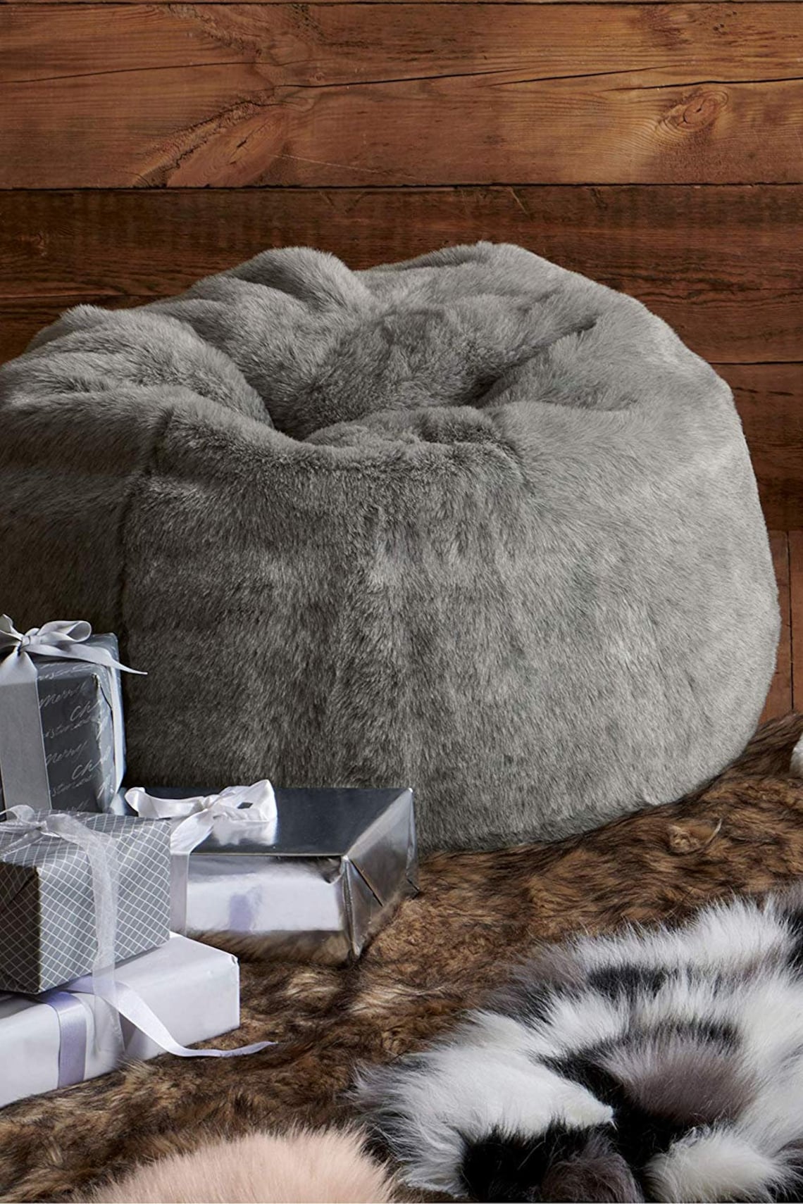 Luxury XXXL Bean Bag Cover Grey Soft Fur for AdultsBean Bag Etsy