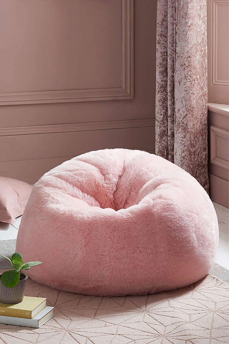 Luxury XXXL Bean Bag Pink Soft Fur for AdultsBean Bag Cover Etsy