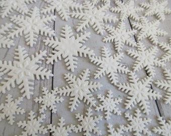 Edible Snowflakes. Fondant Snowflakes.