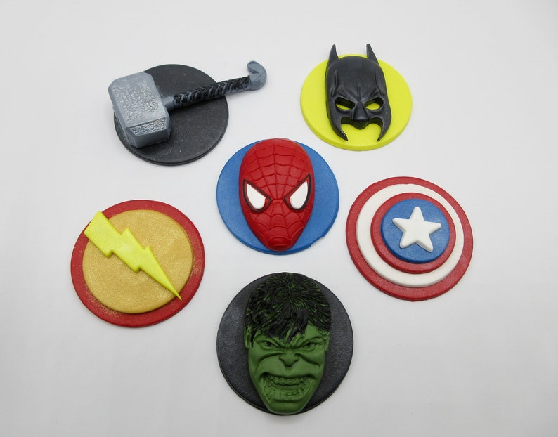 Spiderman Edible Cupcake Toppers. Fondant Spiderman Cupcake Etsy UK