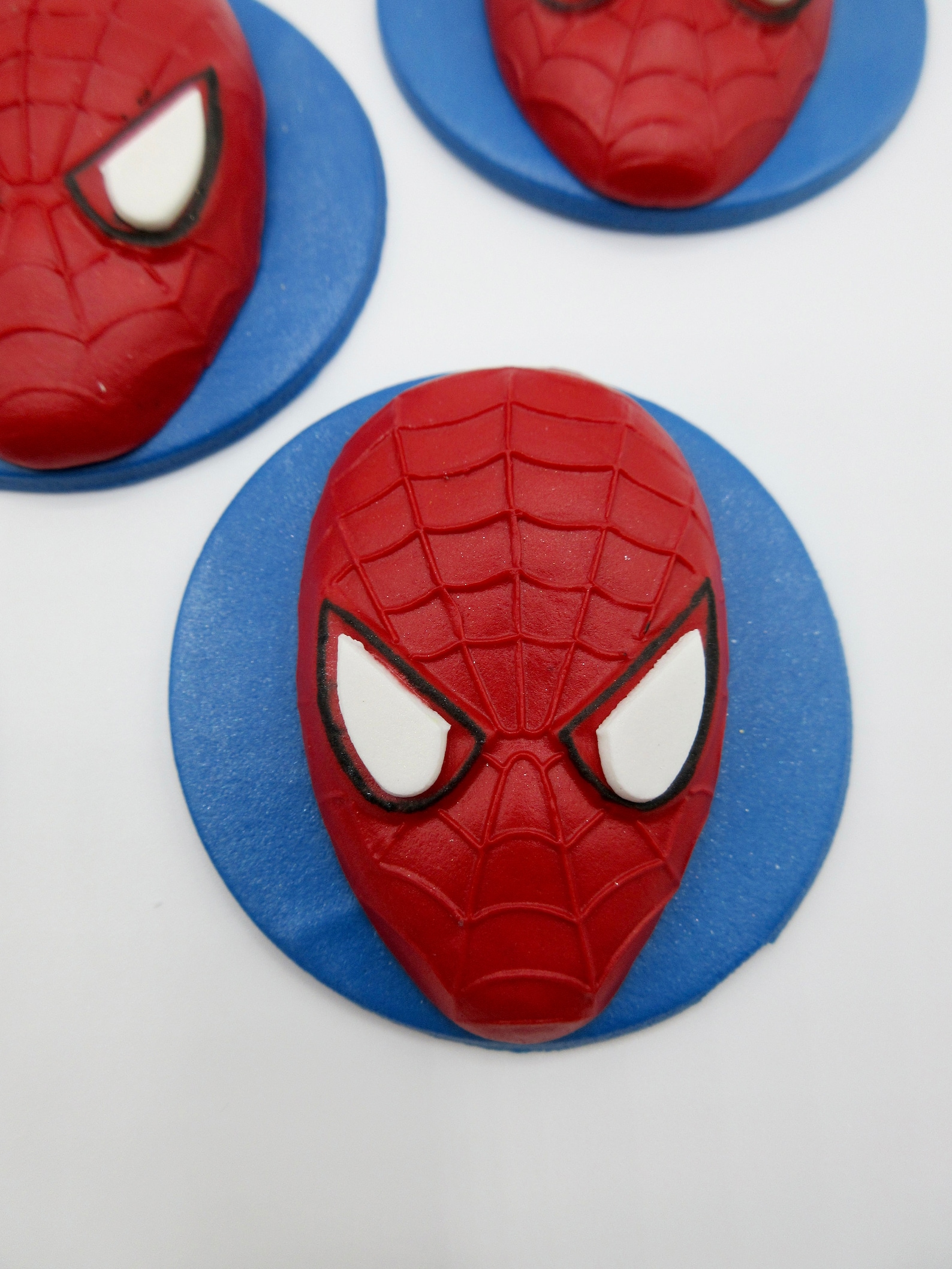 Spiderman Edible Cupcake Toppers Fondant Spiderman Cupcake Etsy UK