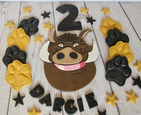 Edible Pumbaa Cake Topper Lion King Cake Topper Pumbaa Etsy