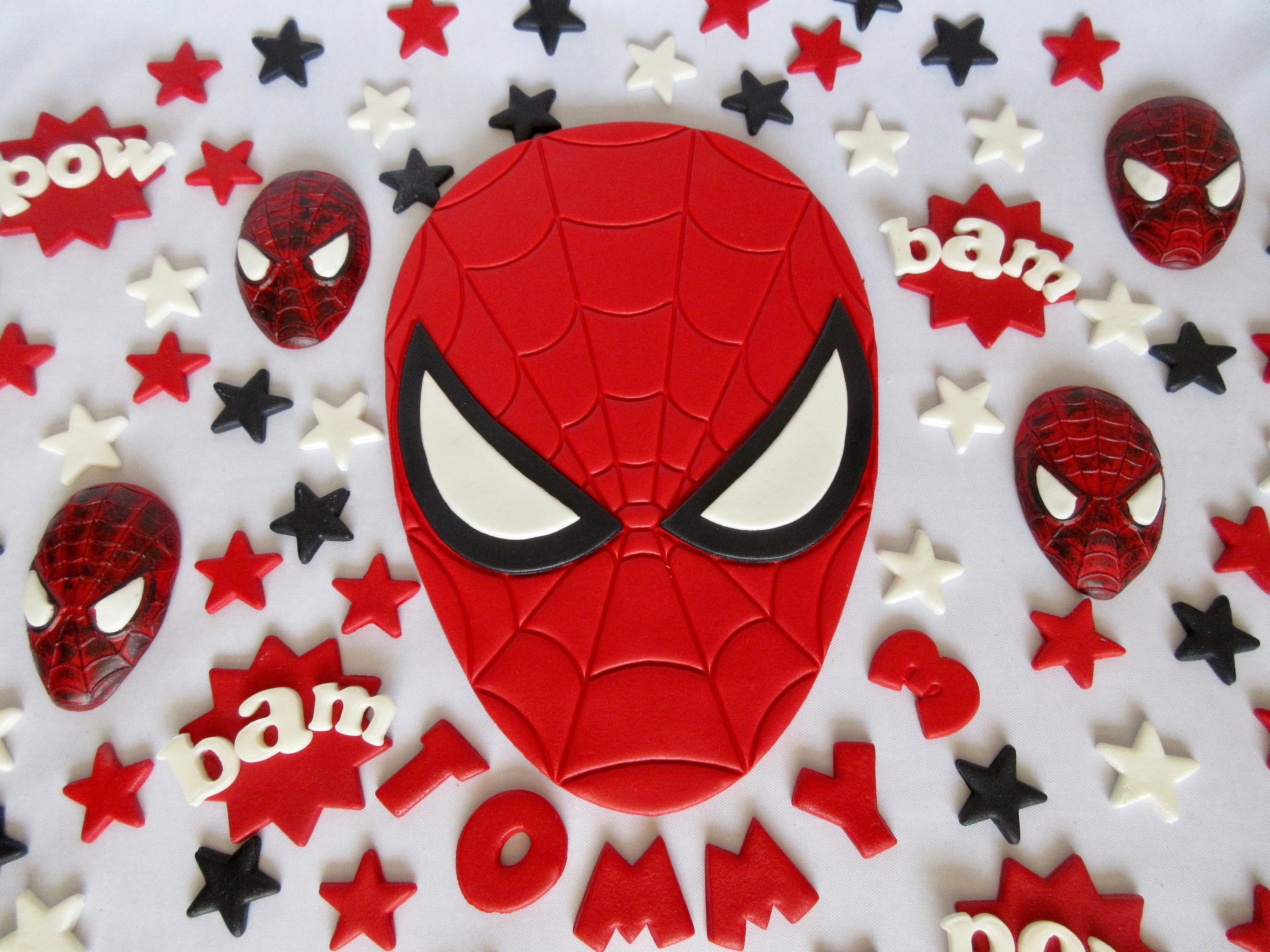 Spiderman cake topper. Fondant Spiderman cake topper. Etsy