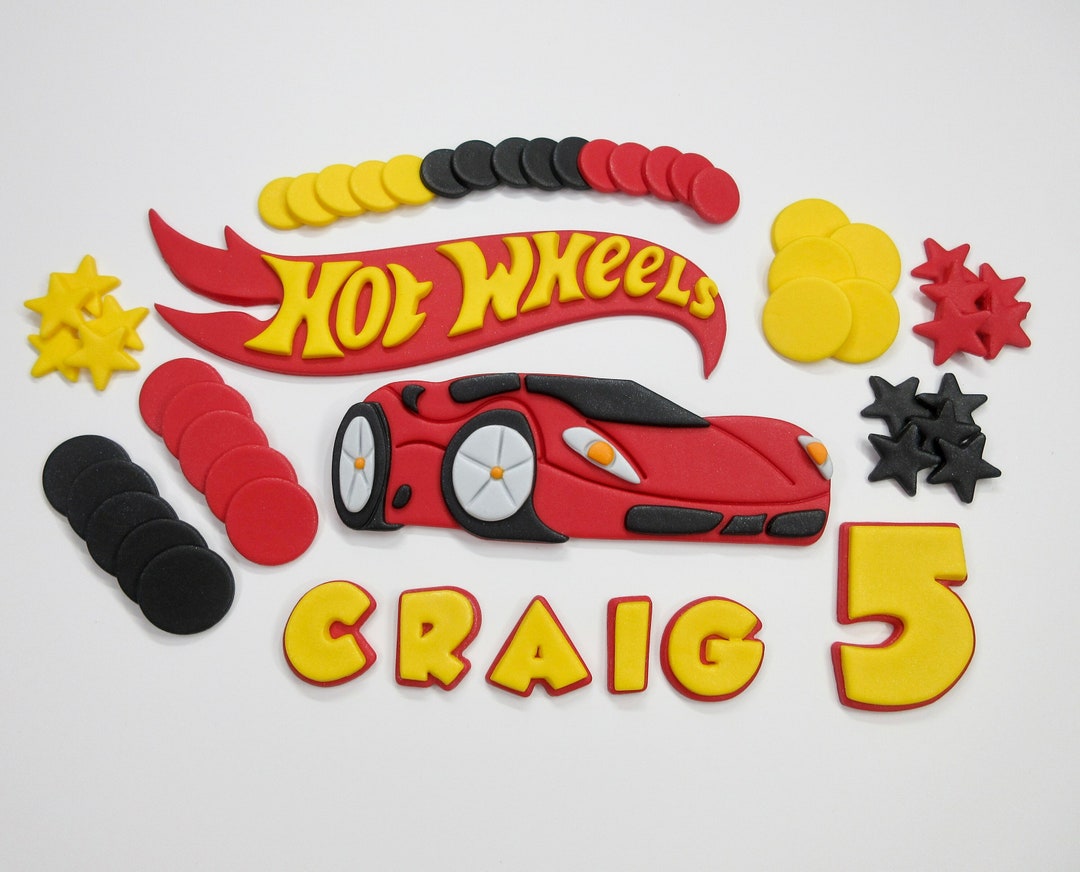 Racing Car Cake Topper, Personalised, Edible Fondant, Large. Handmade