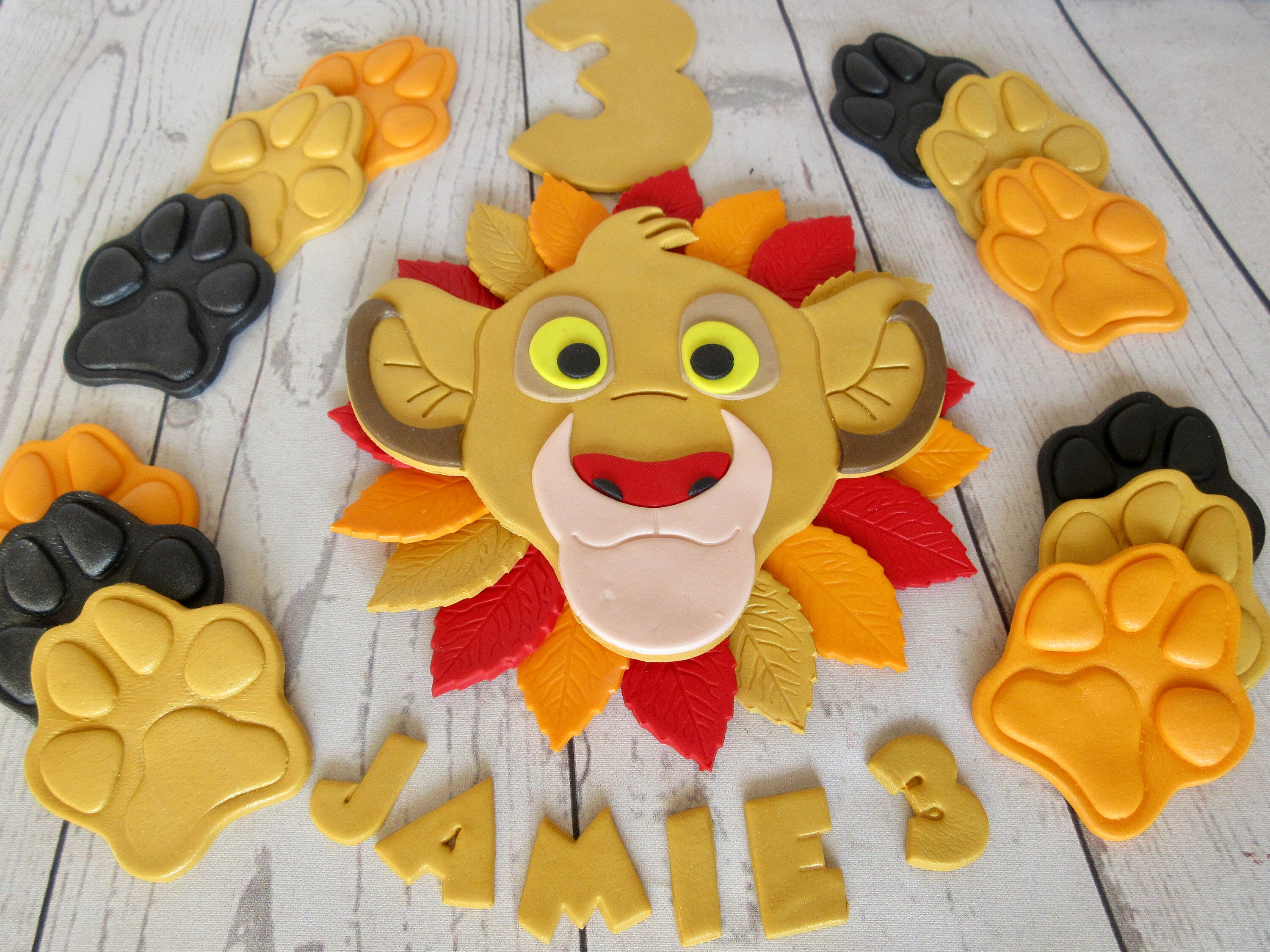 Simba Edible Cake Topper Fondant Simba Lion King Cake Topper Etsy