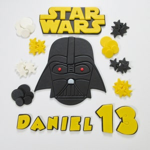 Star Wars Darth Vader Cake Topper, edible fondant, personalised, handmade fresh to order.