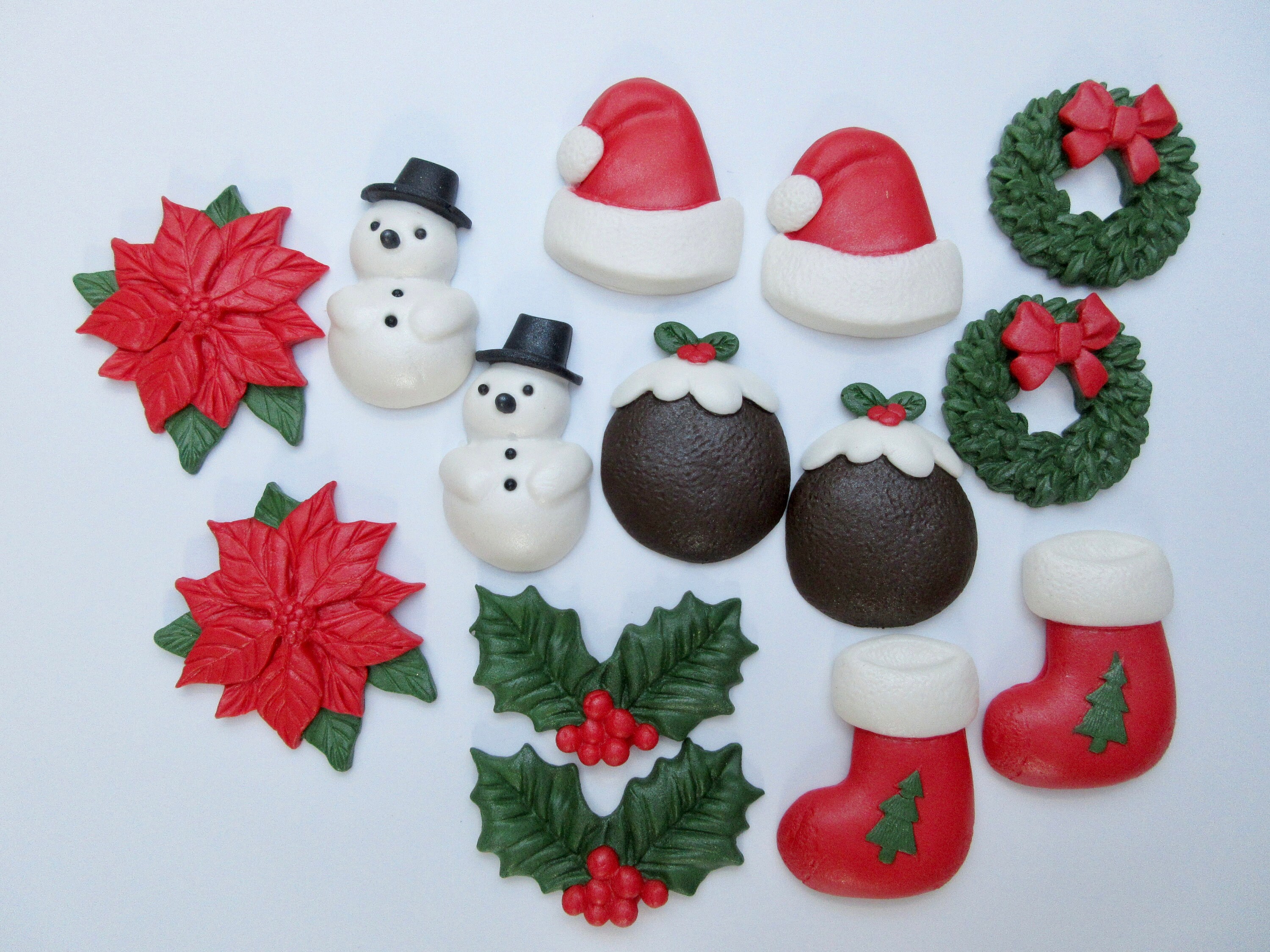 Edible Christmas cake decorations. Fondant Christmas cupcake  Etsy