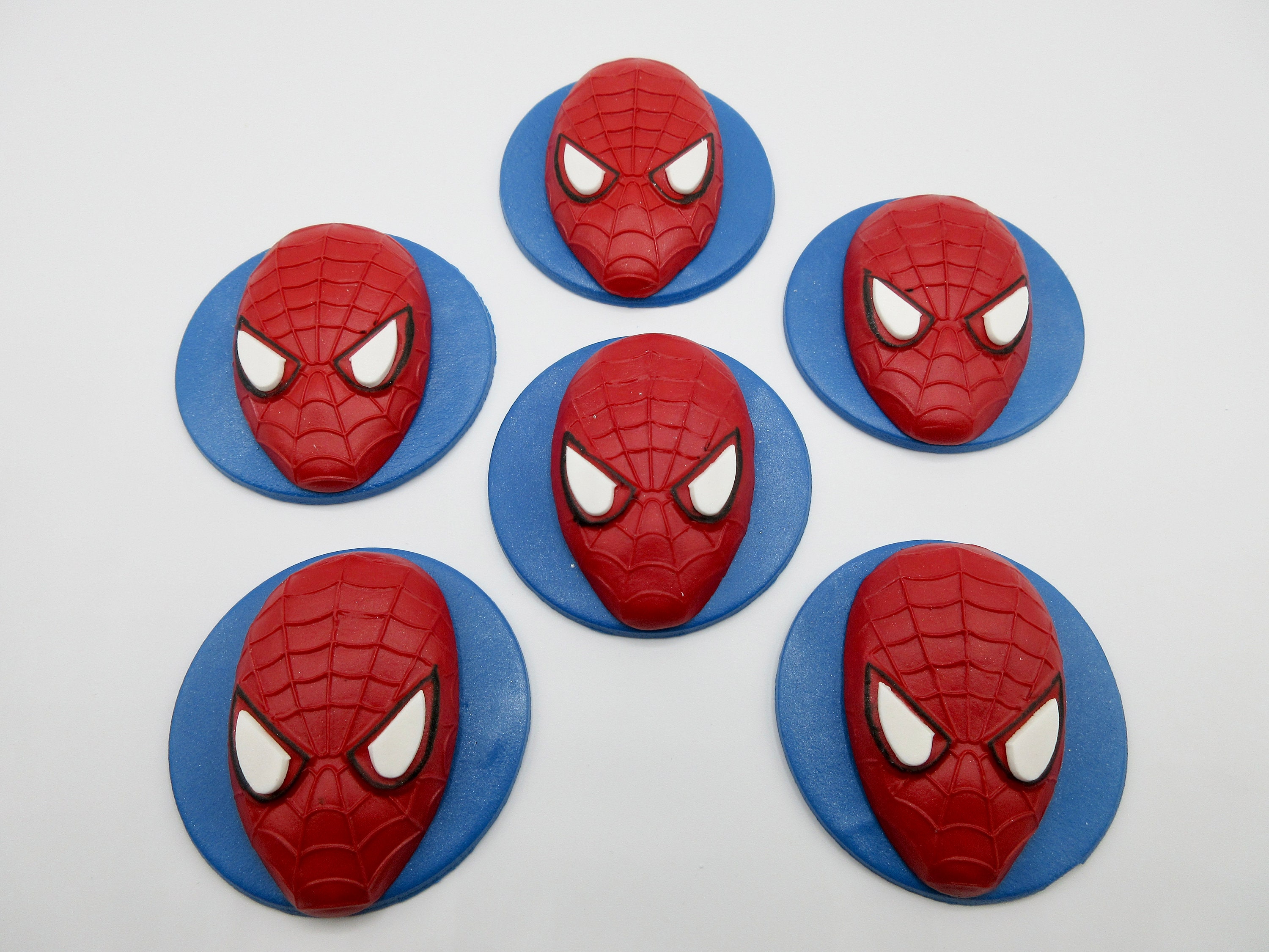 Spiderman Edible Cupcake Toppers. Fondant Spiderman Cupcake Etsy UK