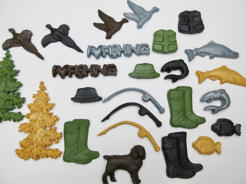 Fishing Cake Topper. Edible Fishing Cake Decorations. Etsy New Zealand