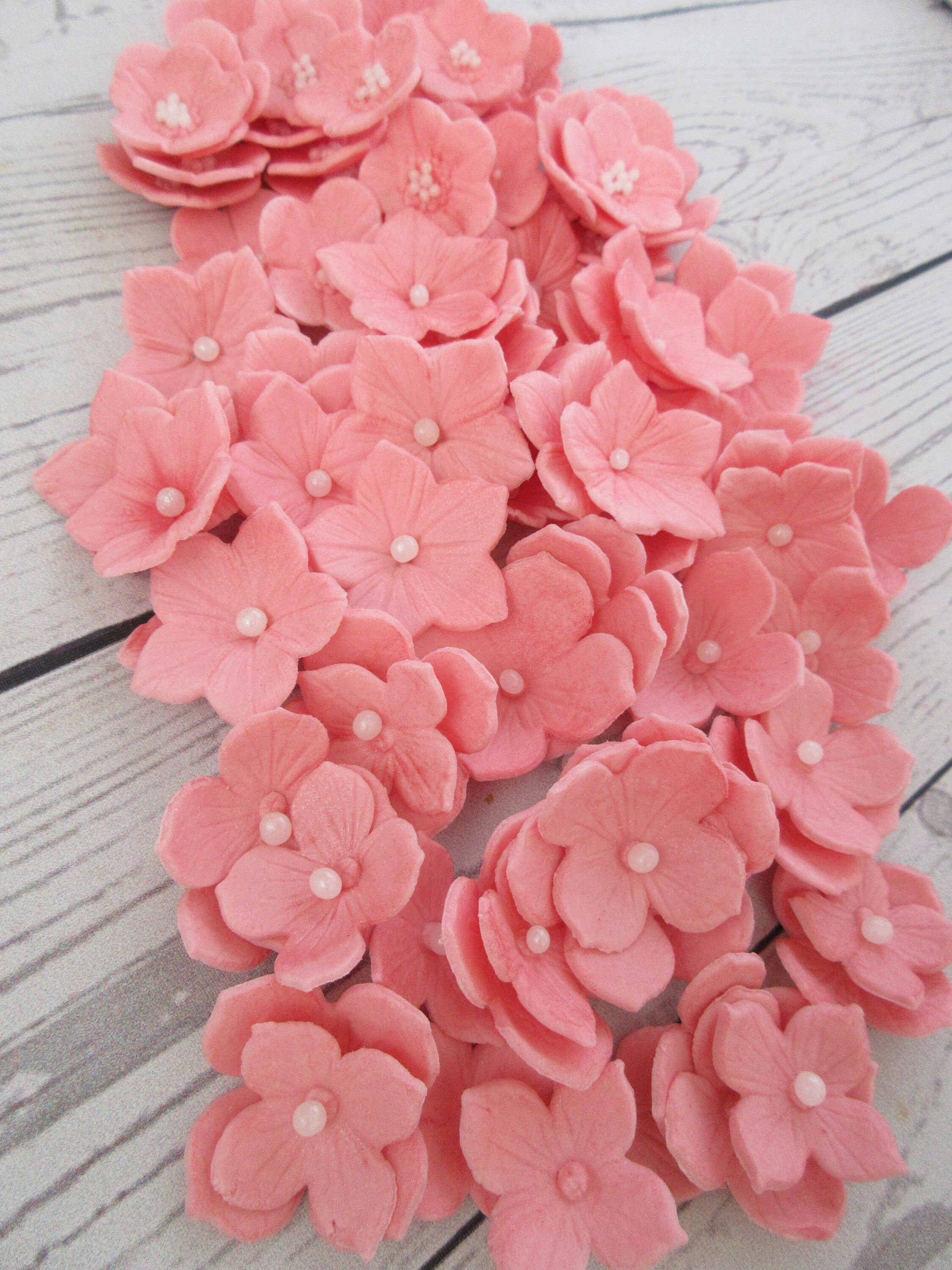 Edible Pink Flowers. Pink Sugar Flowers. Edible Flowers. Etsy UK