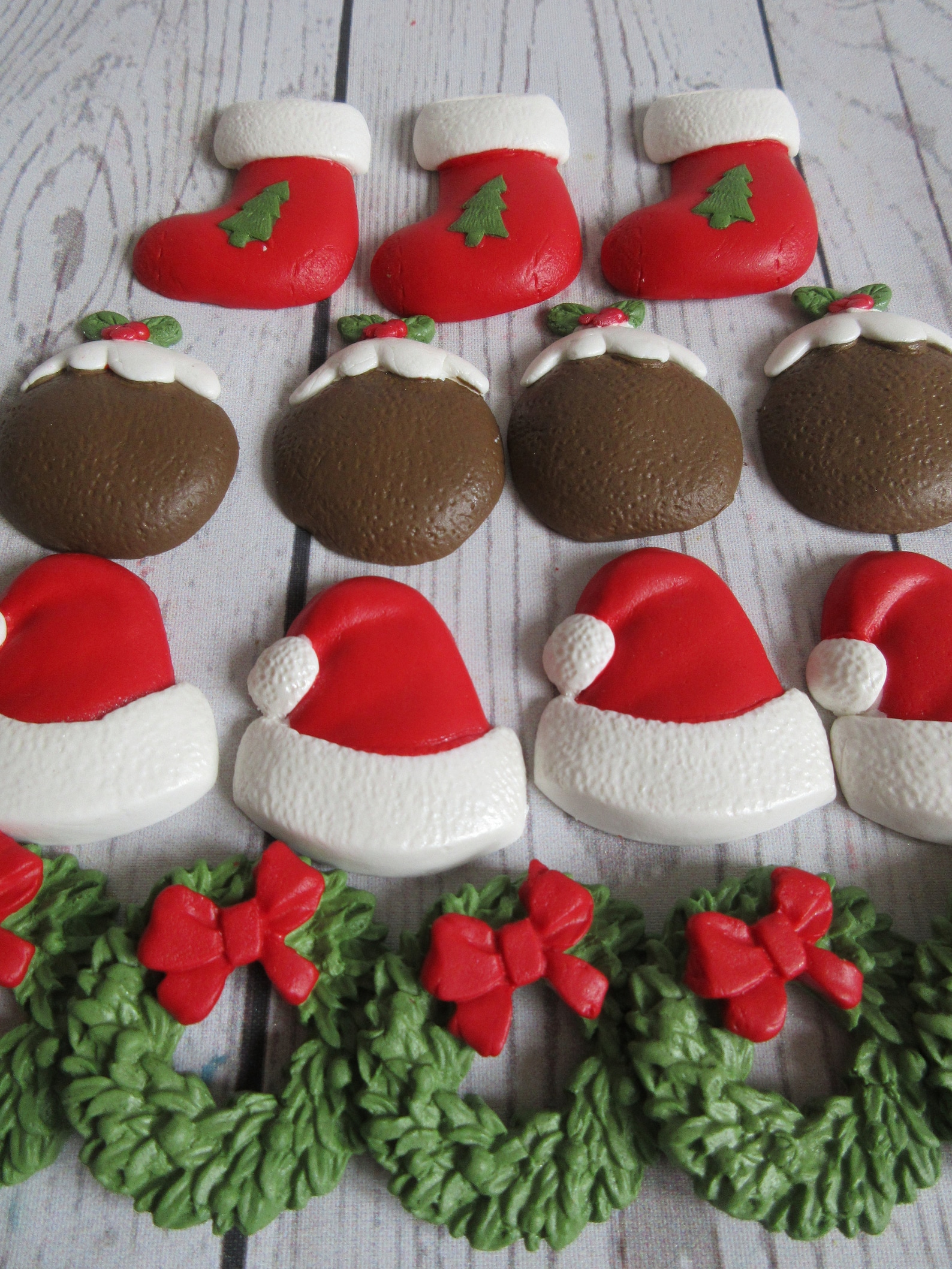 Edible Christmas Cake Decorations. Fondant Christmas - Etsy UK