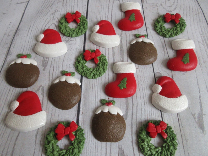 Edible Christmas Cake Decorations. Fondant Christmas  Etsy UK