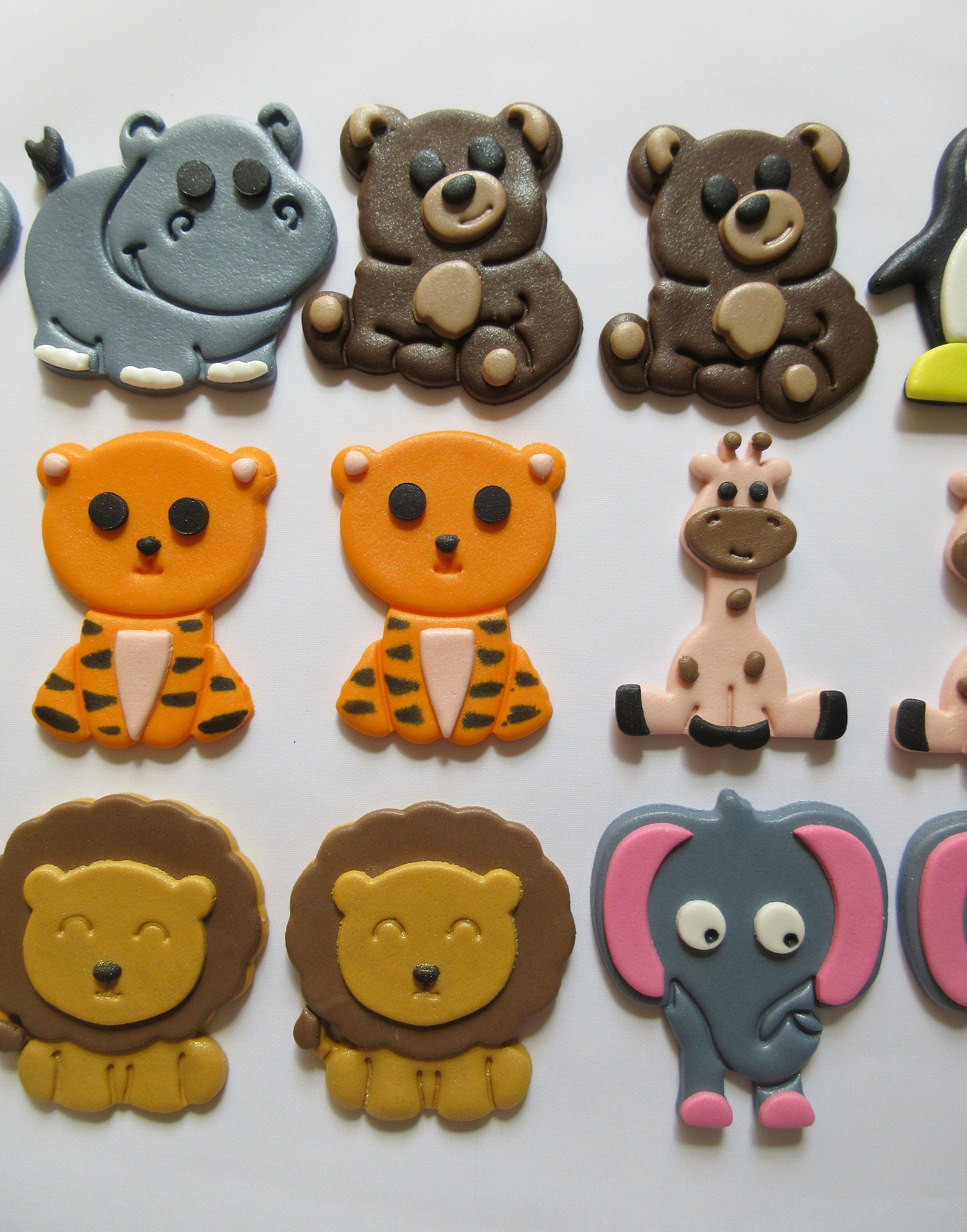 Edible Zoo Animal Cupcake Toppers. Fondant Zoo Cupcake Etsy UK