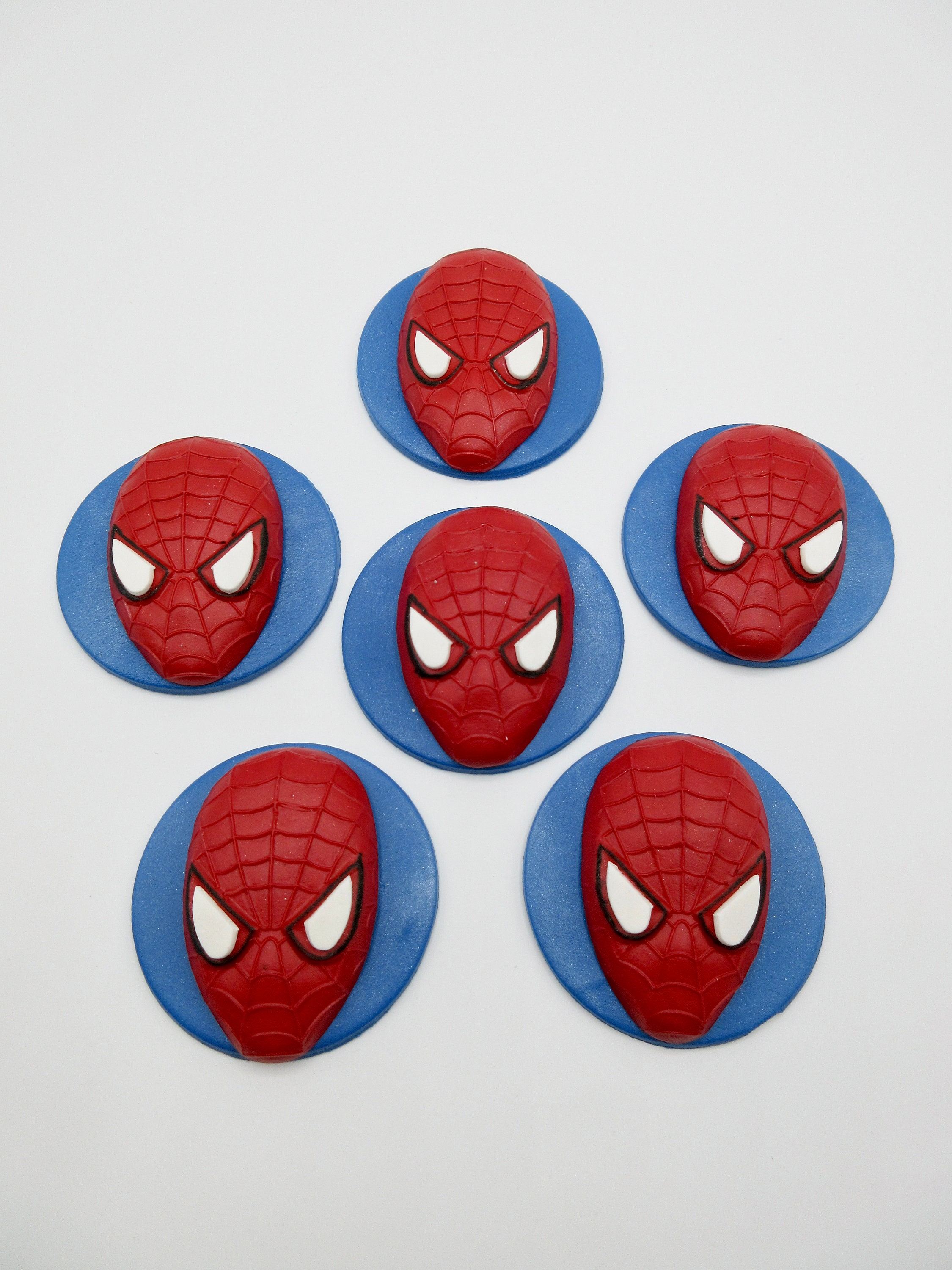 Spiderman Edible Cupcake Toppers. Fondant Spiderman Cupcake Etsy UK