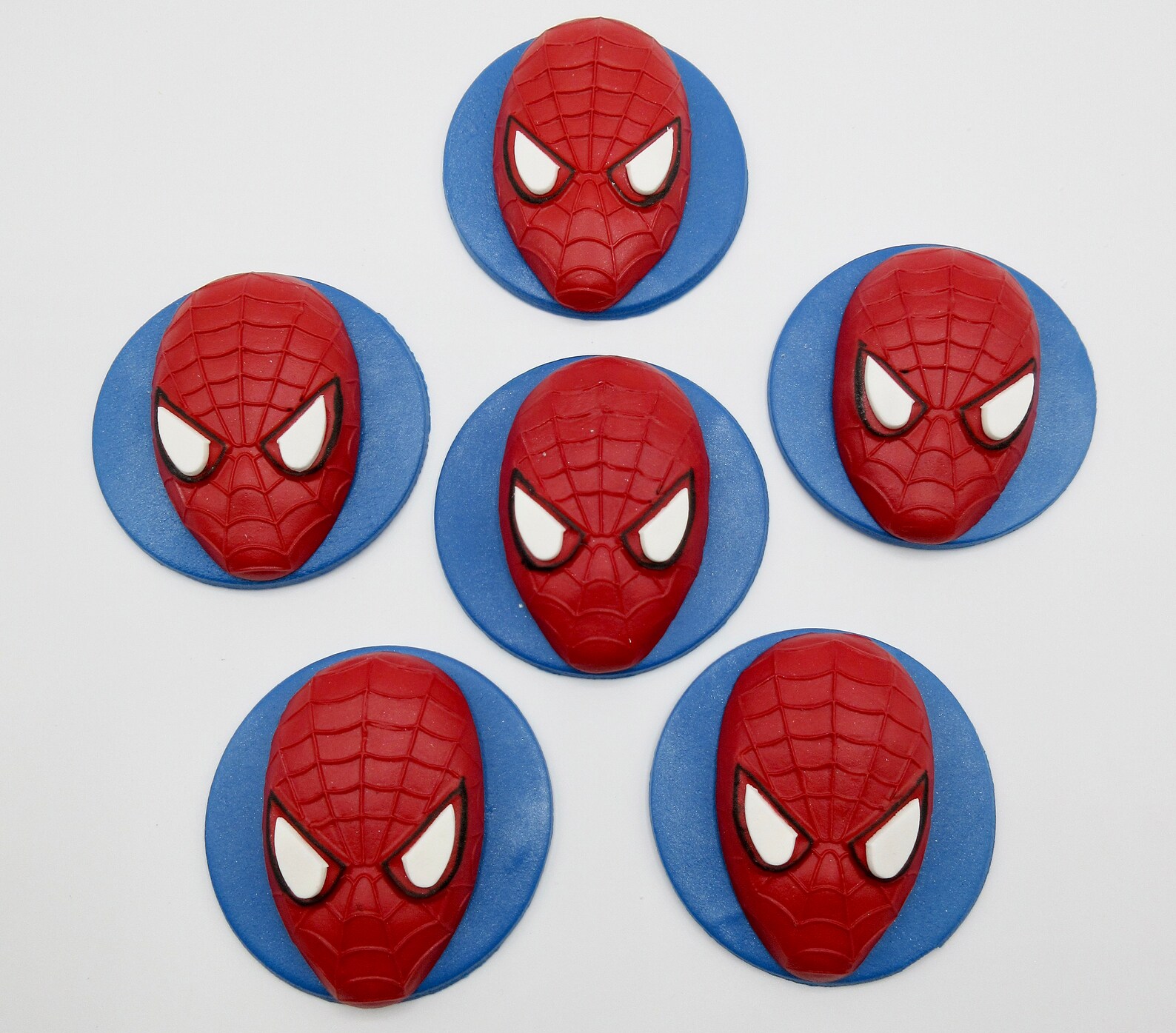 Spiderman Edible Cupcake Toppers Fondant Spiderman Cupcake Etsy UK