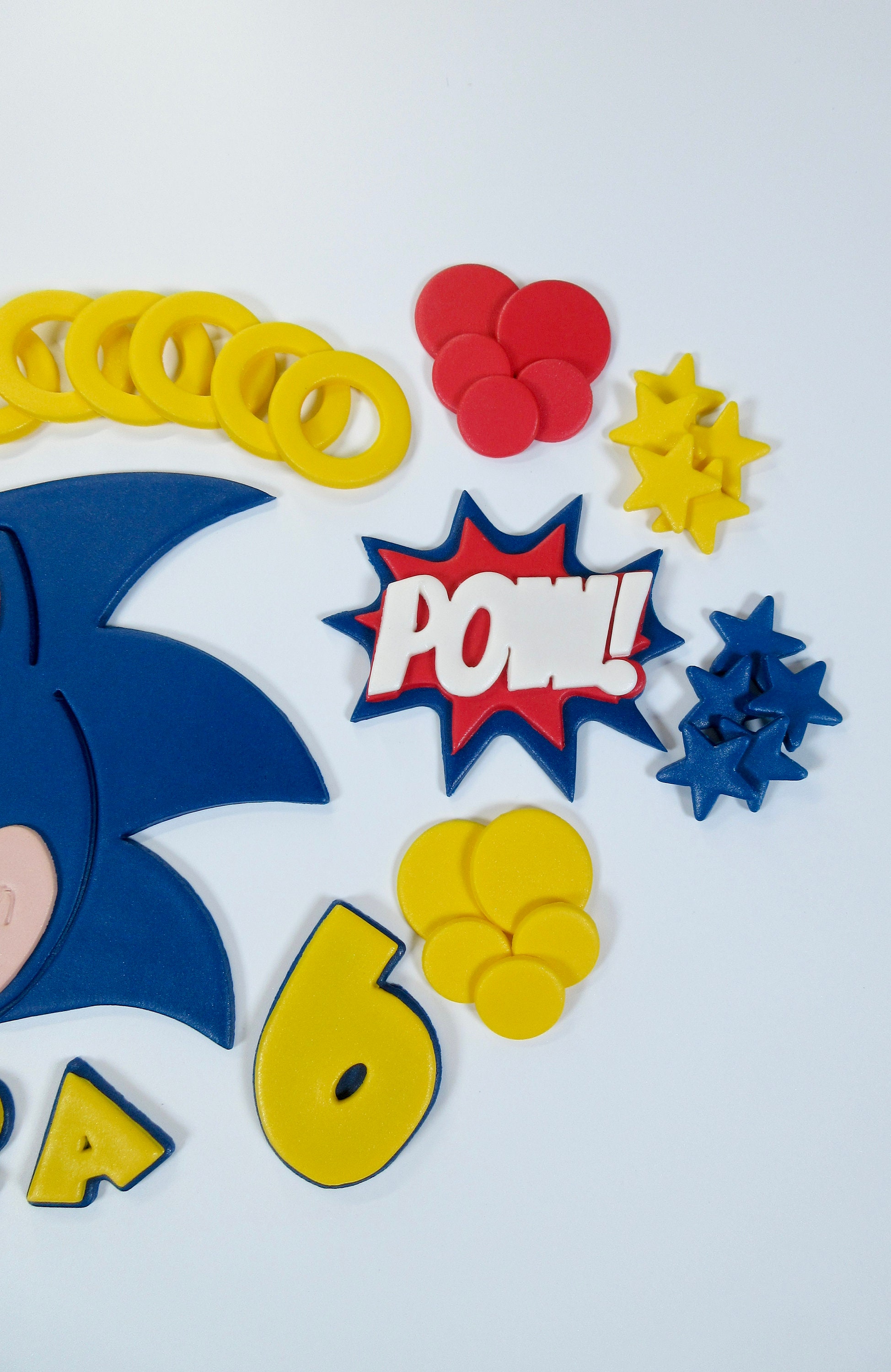 33 Piece Sonic Cake Toppers with 1 Cake Topper, 16 Cupcake Toppers
