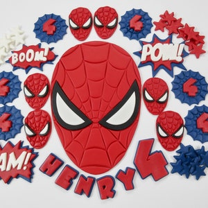 Edible Spiderman Cake Topper Personalised Fondant Large Handmade.