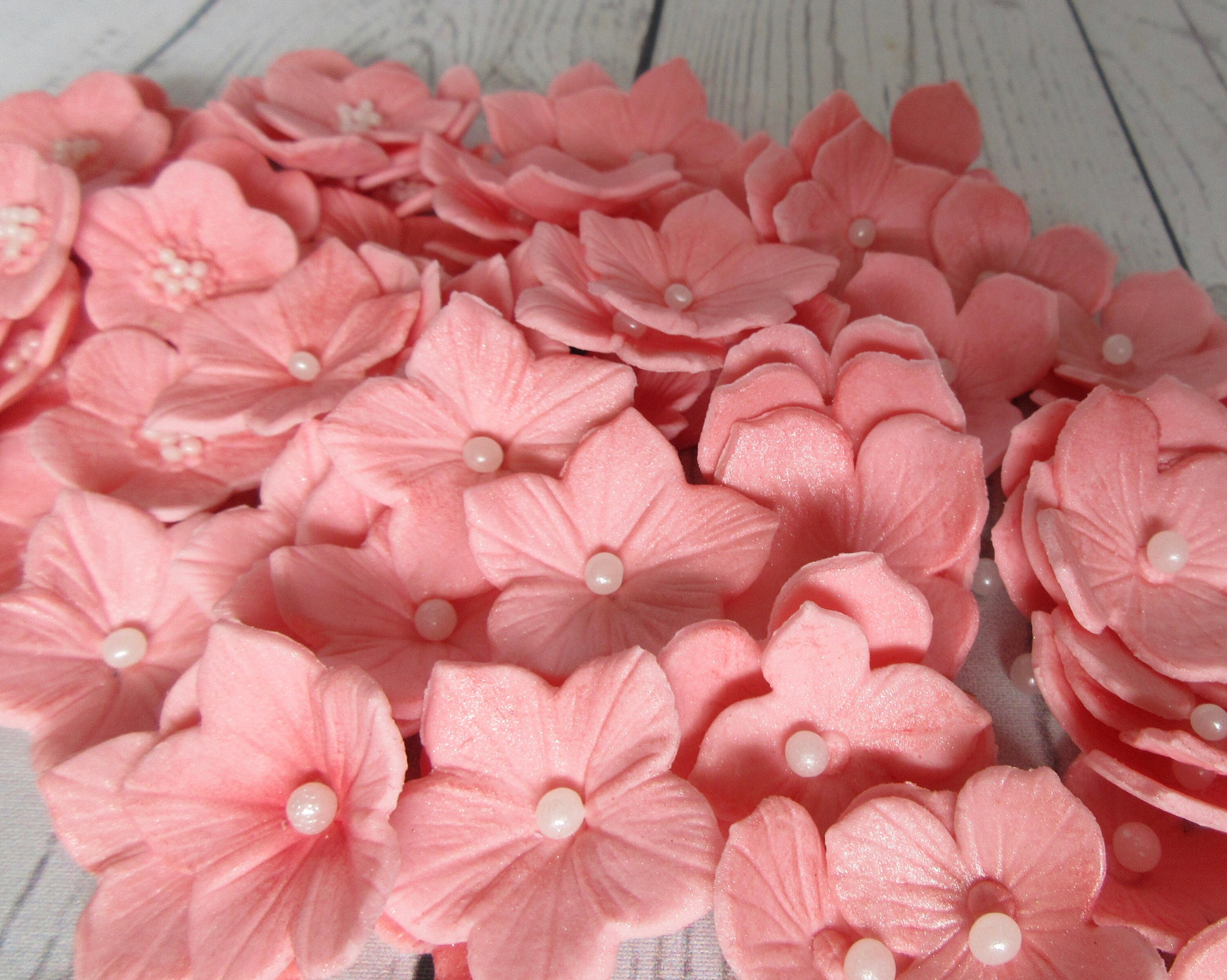 Edible Pink Flowers. Pink Sugar Flowers. Edible Flowers. Etsy UK