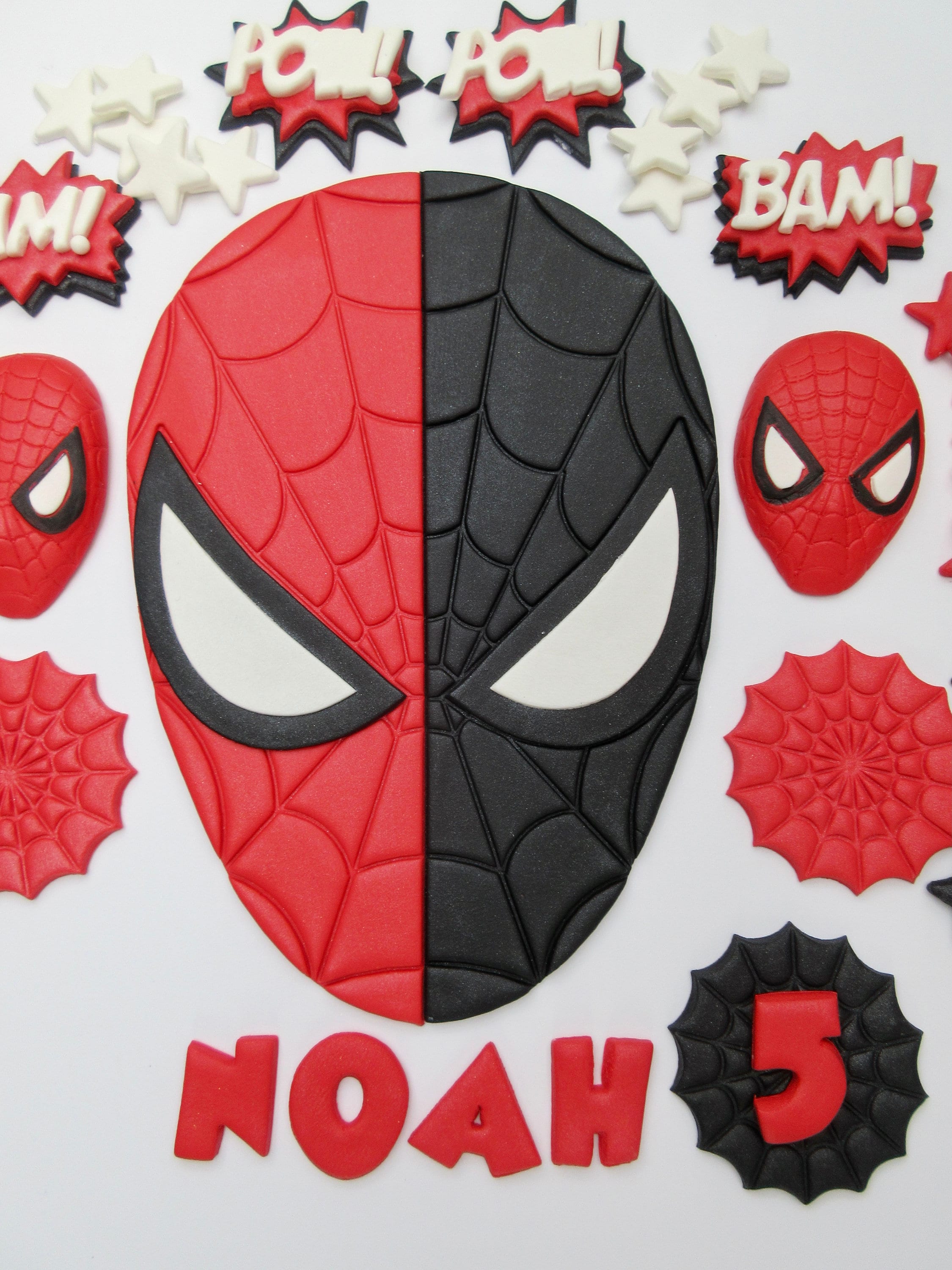 Edible Fondant Spiderman Versus Venom Cake Topper Personalised - Etsy  Australia