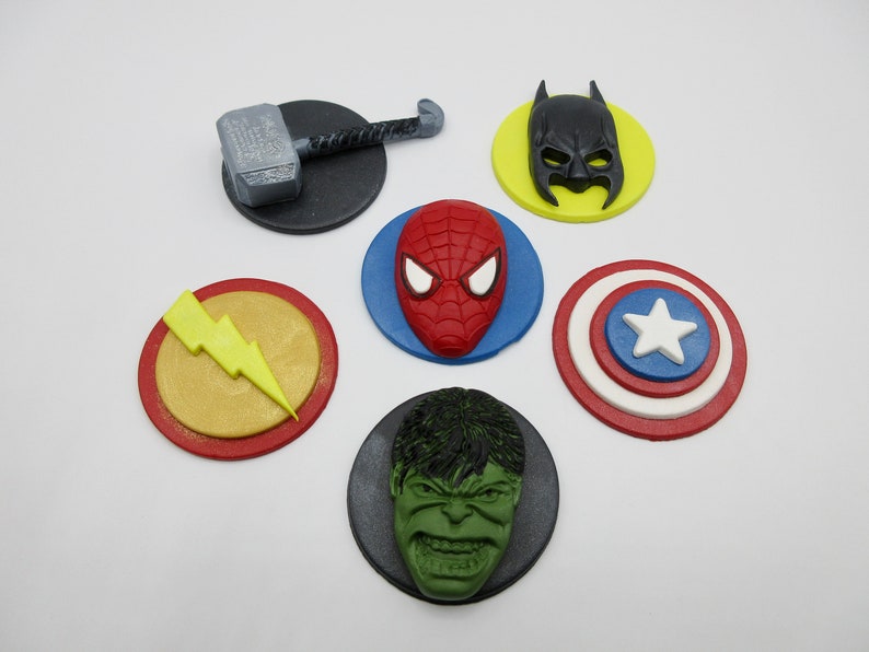 Spiderman Cupcake Toppers. Superhero Cupcake Toppers. Edible Etsy UK