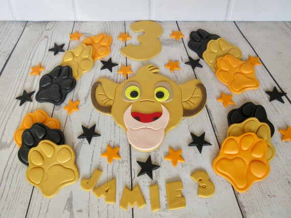 Simba Edible Cake Topper Fondant Simba Lion King Cake Topper Etsy