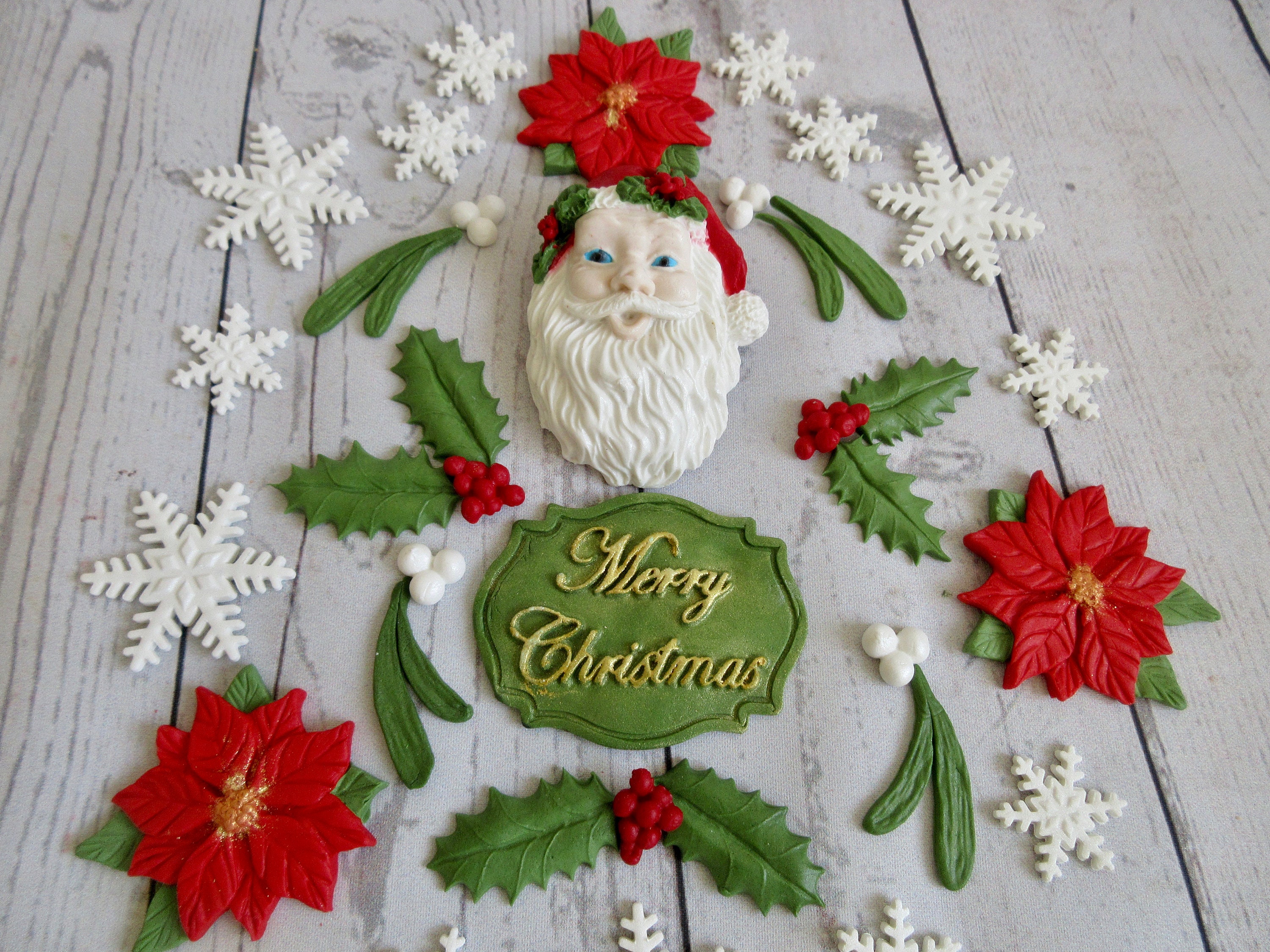 Edible Christmas Cake Toppers. Edible Christmas Decorations. Etsy UK