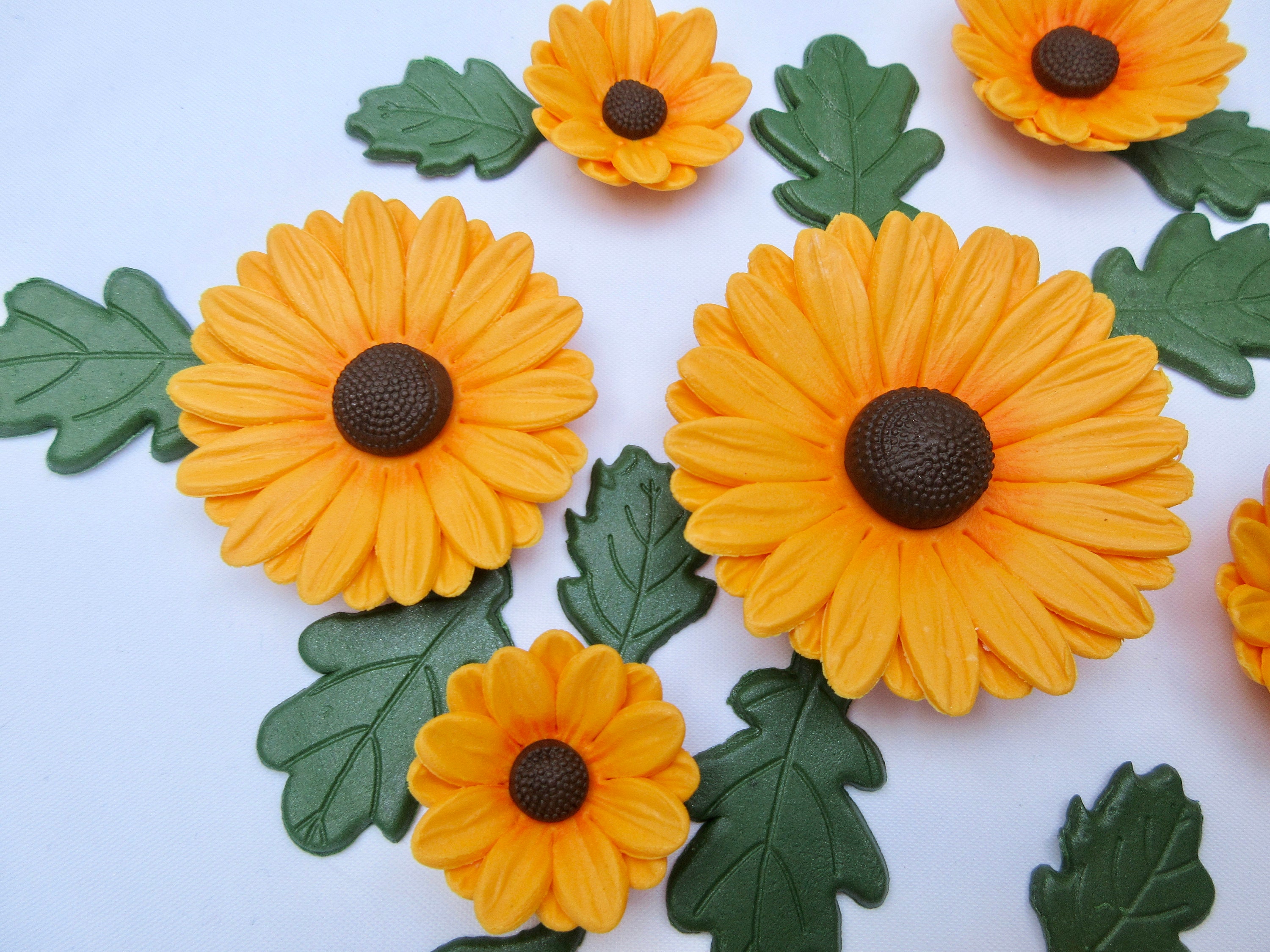 Edible Sunflowers. Sunflower Cake Decorations. Sunflower Cake - Etsy ...