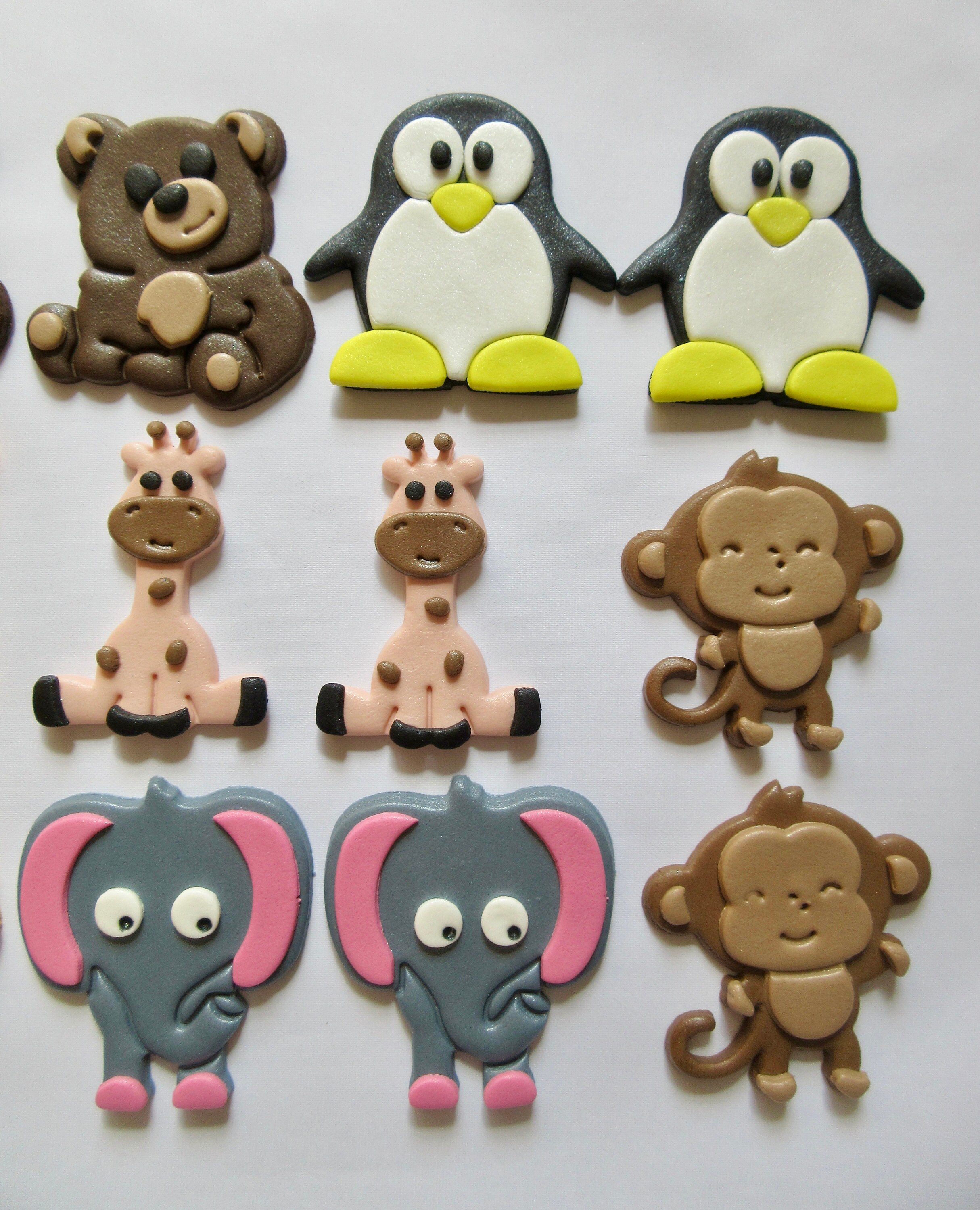 Edible Zoo Animal Cupcake Toppers. Fondant Zoo Cupcake Etsy UK