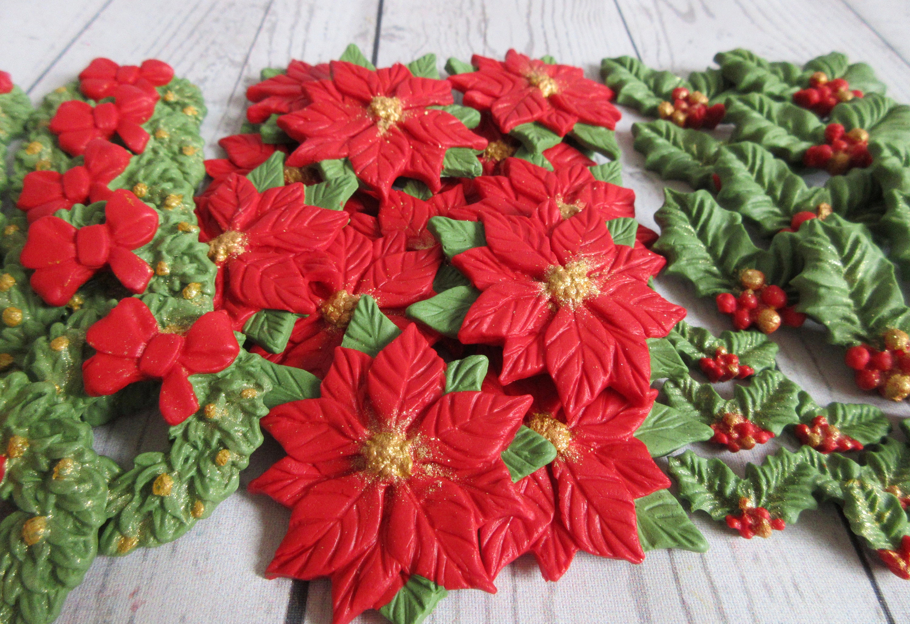 10/20/30/40 Edible Christmas Cake Decorations. Sugar Paste - Etsy UK