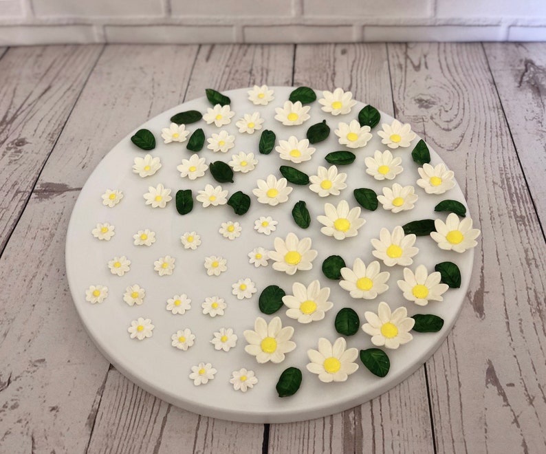 Edible Daisies. White Daisies Cake Decorations.edible Sugar Etsy