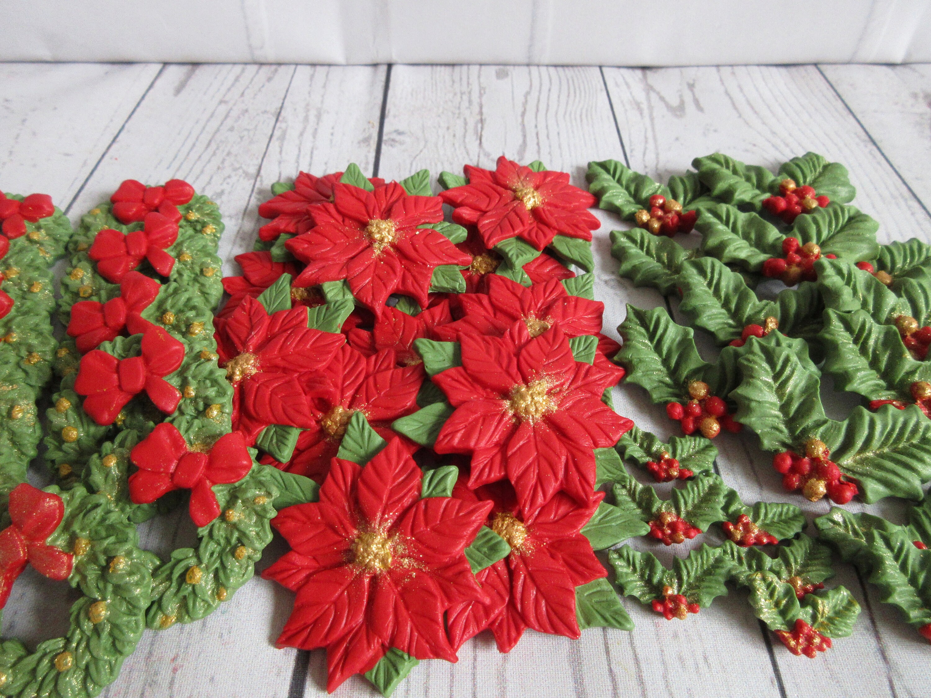 10/20/30/40 Edible Christmas Cake Decorations. Sugar Paste - Etsy UK