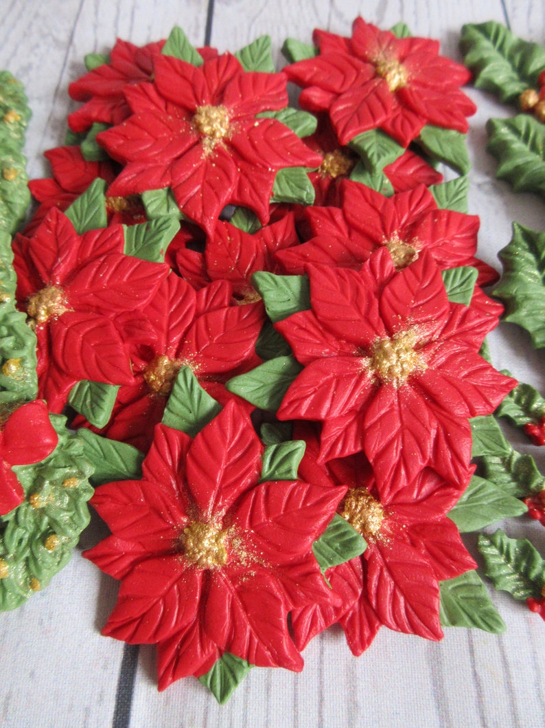 10/20/30/40 Edible Christmas Cake Decorations. Sugar Paste - Etsy UK
