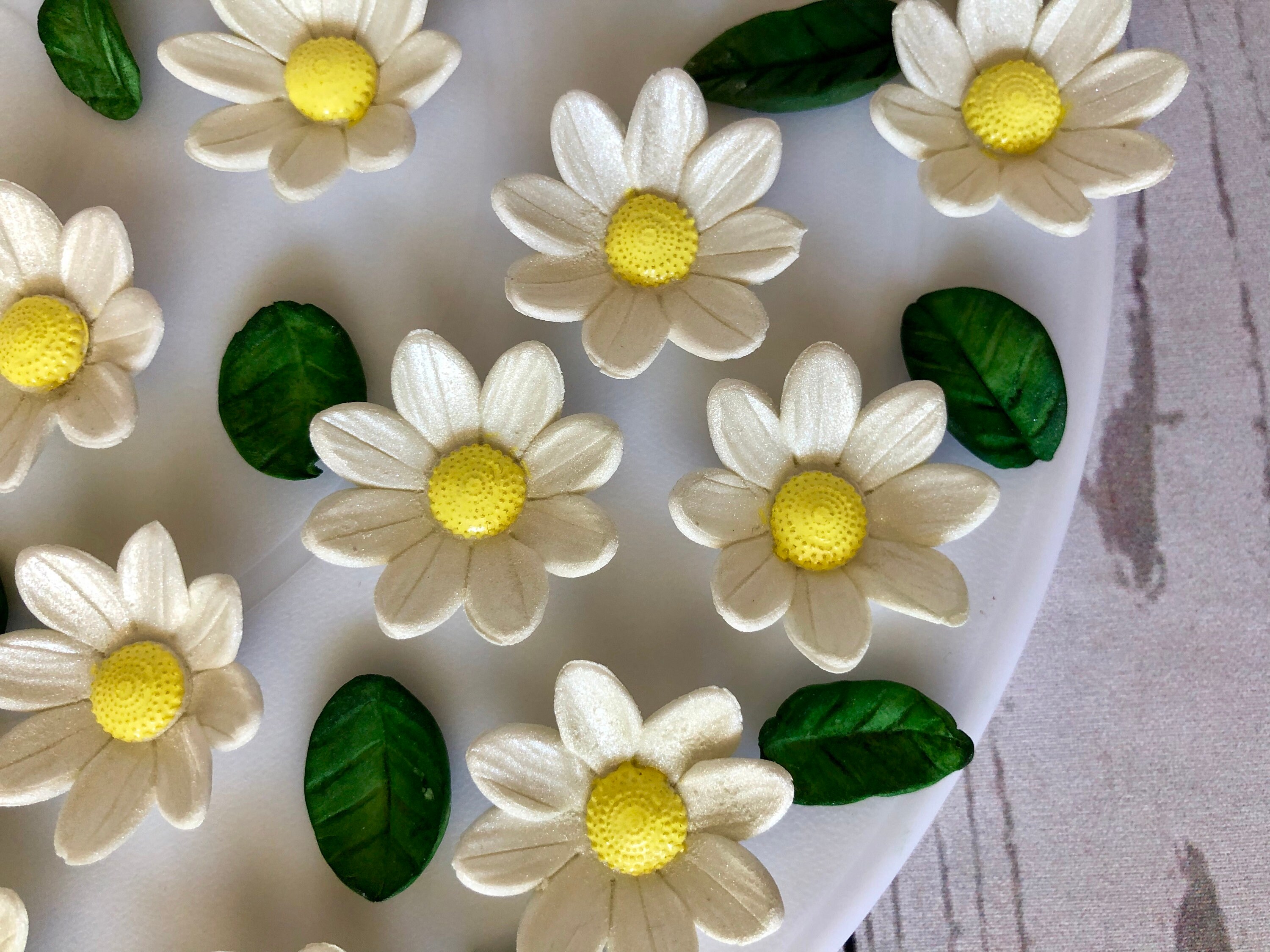 Edible daisies. White Daisies cake decorations.Edible sugar Etsy
