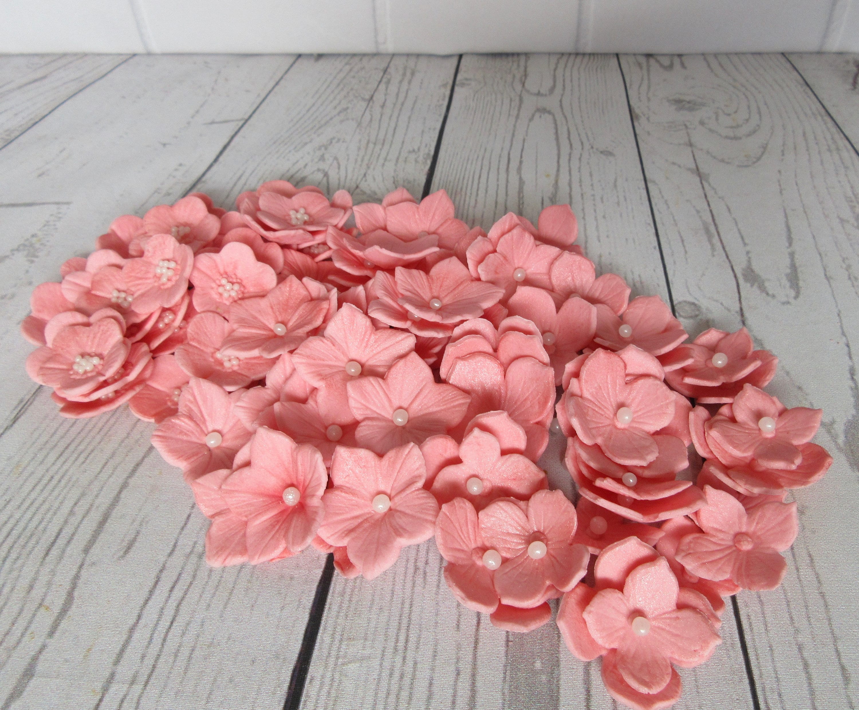 Edible Pink Flowers. Pink Sugar Flowers. Edible Flowers. Etsy UK