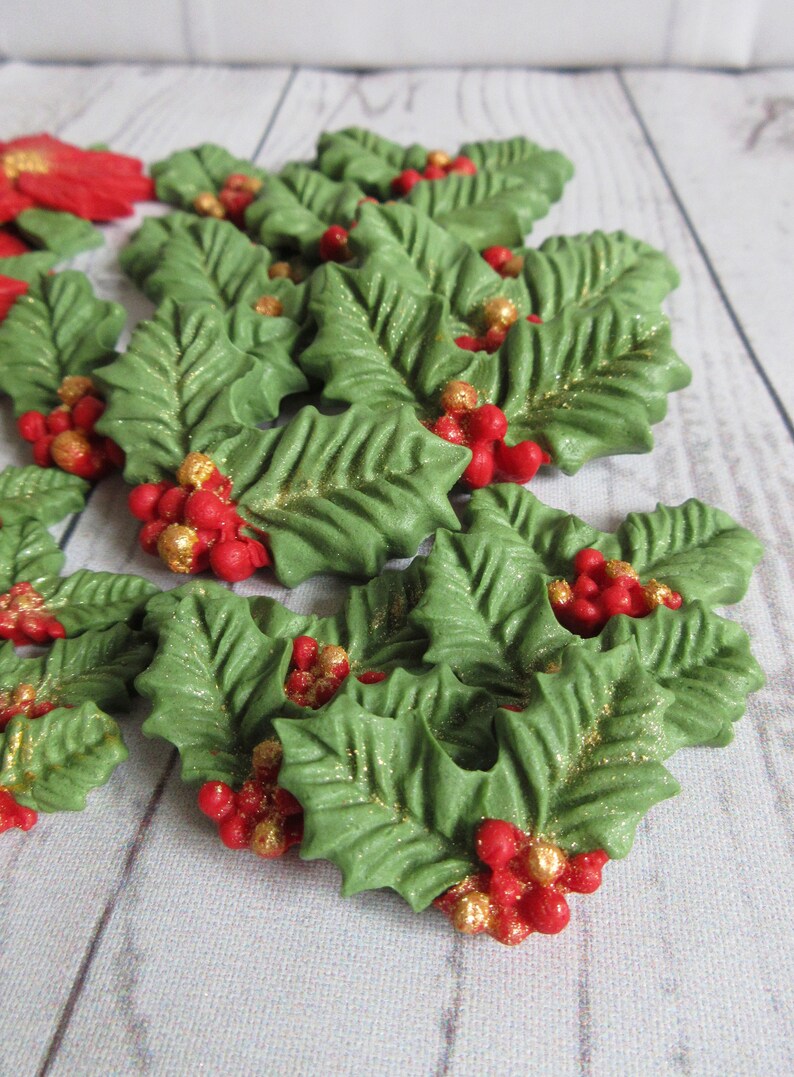 10/20/30/40 Edible Christmas Cake Decorations. Sugar Paste - Etsy UK
