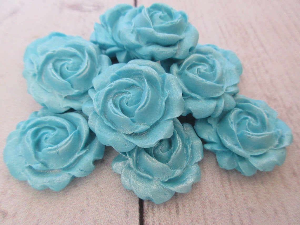 Edible Blue Roses. Blue Sugarpaste Roses. Blue Baby Shower | Etsy UK