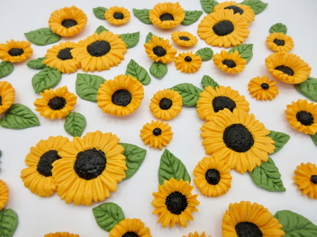 Edible Sunflowers. Sunflower Cake Topper. Edible Sunflower Etsy UK