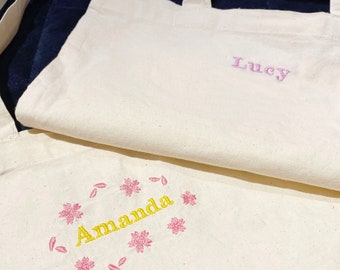 Custom Name Tote Bag, Birthday Gift, Personalized Tote Bag,Personalized Embroidery Bag,Mother&#39;s Day Gift,Grocery Bag,Shopping Bag