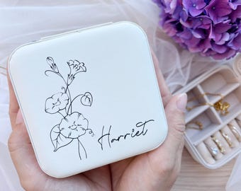 Caixa de joias de viagem personalizada, presente para madrinha de casamento
