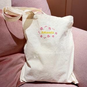 Custom Name Tote Bag, Birthday Gift, Personalized Tote Bag,Personalized Embroidery Bag,Mother&#39;s Day Gift,Grocery Bag,Shopping Bag