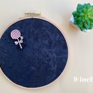 Black Velvet Pin Display Board: Wooden Enamel Pin Holder