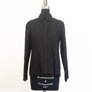 Kate Spade Black Cotton Eyelet Top