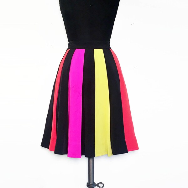 Kate Spade Regenbogen Streifen Seide Pleated Rock