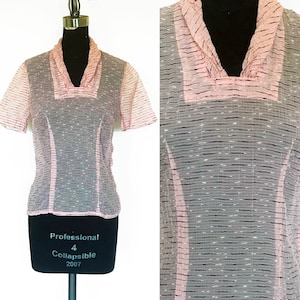 Vintage 50er Pink Organza Bluse