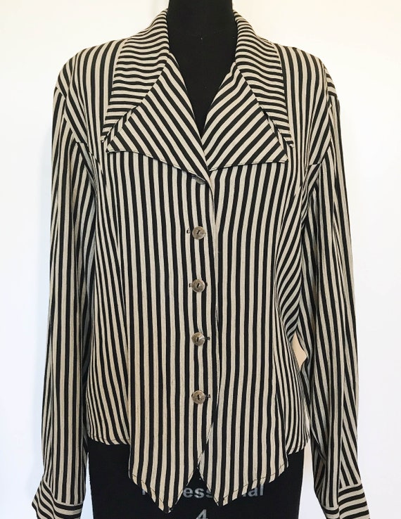 Vintage 90s Soft Striped Blazer Jacket - image 4