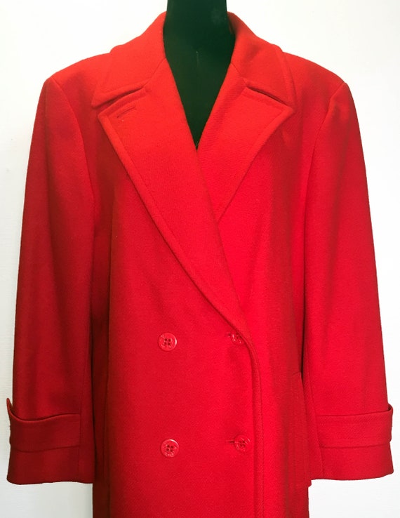 Vintage Bright Red Pendleton Wool Peacoat - image 2