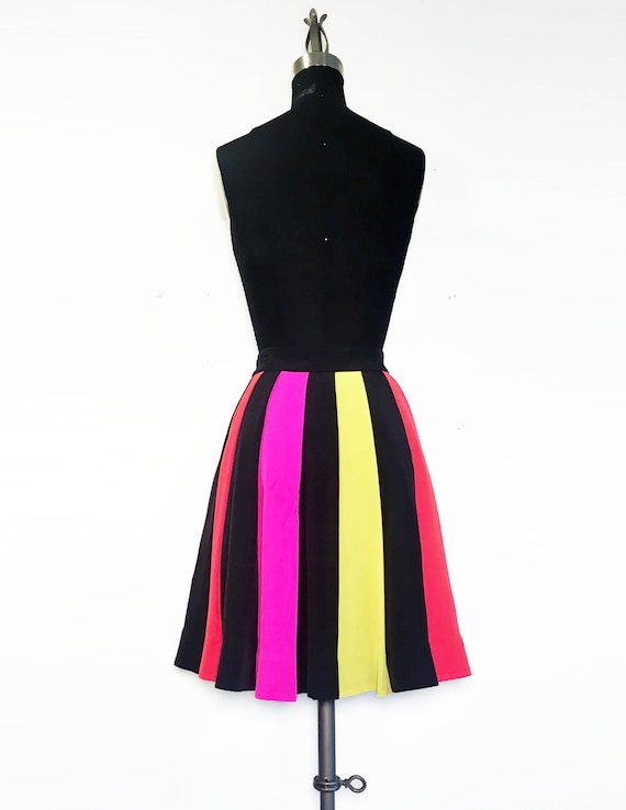 Kate Spade Rainbow Stripe Silk Pleated Skirt