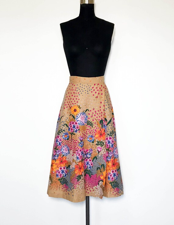 Vintage Garden Floral Wrap Skirt - image 2