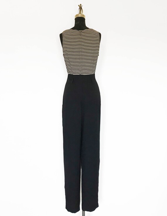 Vintage 80s Striped High Waist Jumpsuit - image 5